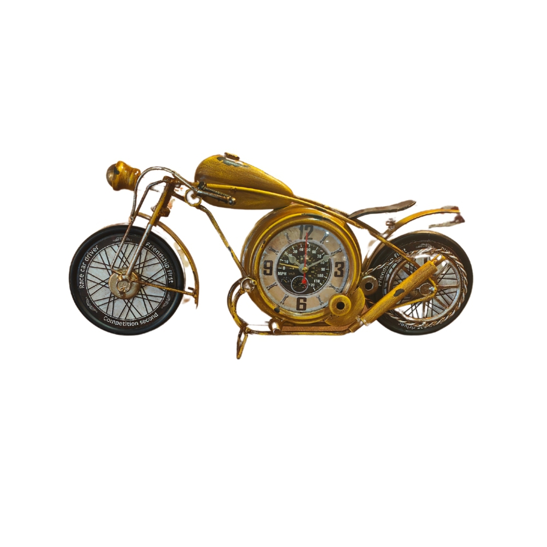 Motorcycle Clock Gold image 0